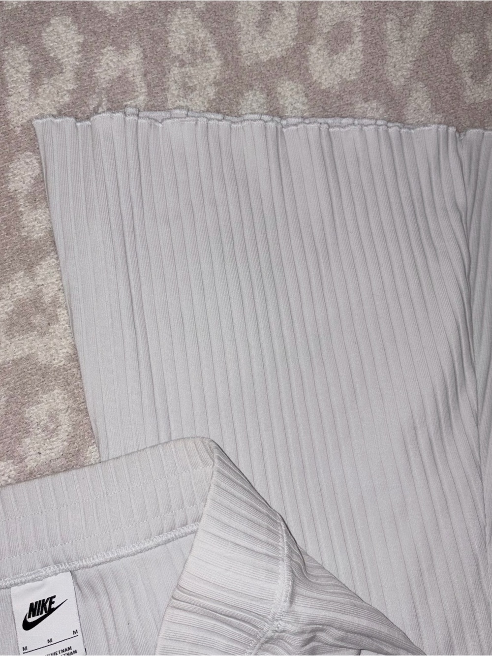 Nike ribbed flared jersey sweatpants in gray loungewear m - Picture 5 of 5